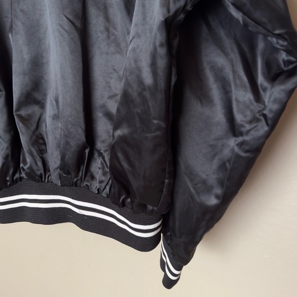 Vintage Black Satin Bomber Jacket Embroidered Dusty’s Barn Dance Gramps - Picture 4 of 12